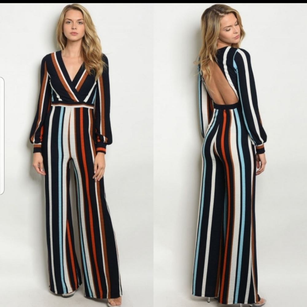New w/tags! Gorgeous Striped Jumpsuit🌼 - Picture 1 of 2